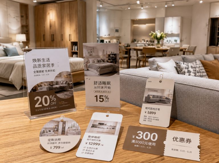 张湾区家具门店单页海报与吊牌